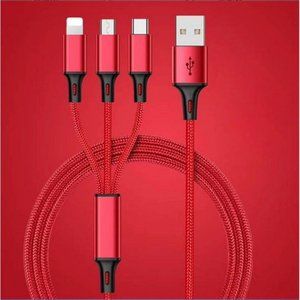 3 In 1 Fast Usb Charging Cable for iPhone, Android Type C and Micro USB